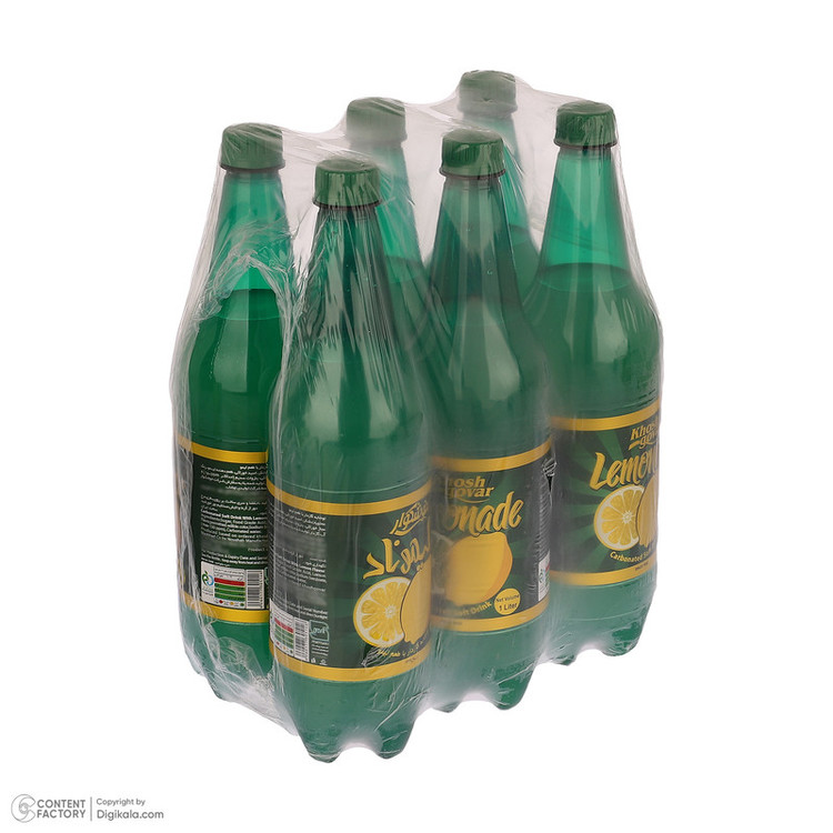 نوشابه لیموناد گازدار خوشگوار - 1 لیتر بسته 6 عددی