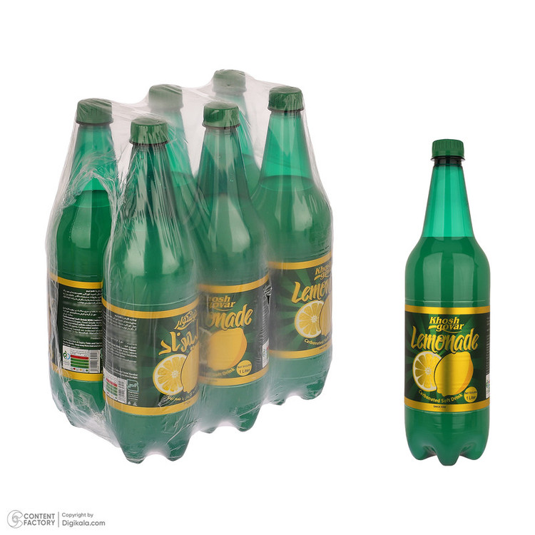 نوشابه لیموناد گازدار خوشگوار - 1 لیتر بسته 6 عددی