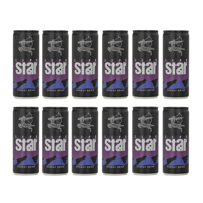 نوشابه انرژی زا لایف استار - 250 میلی لیتر بسته 12 عددی
